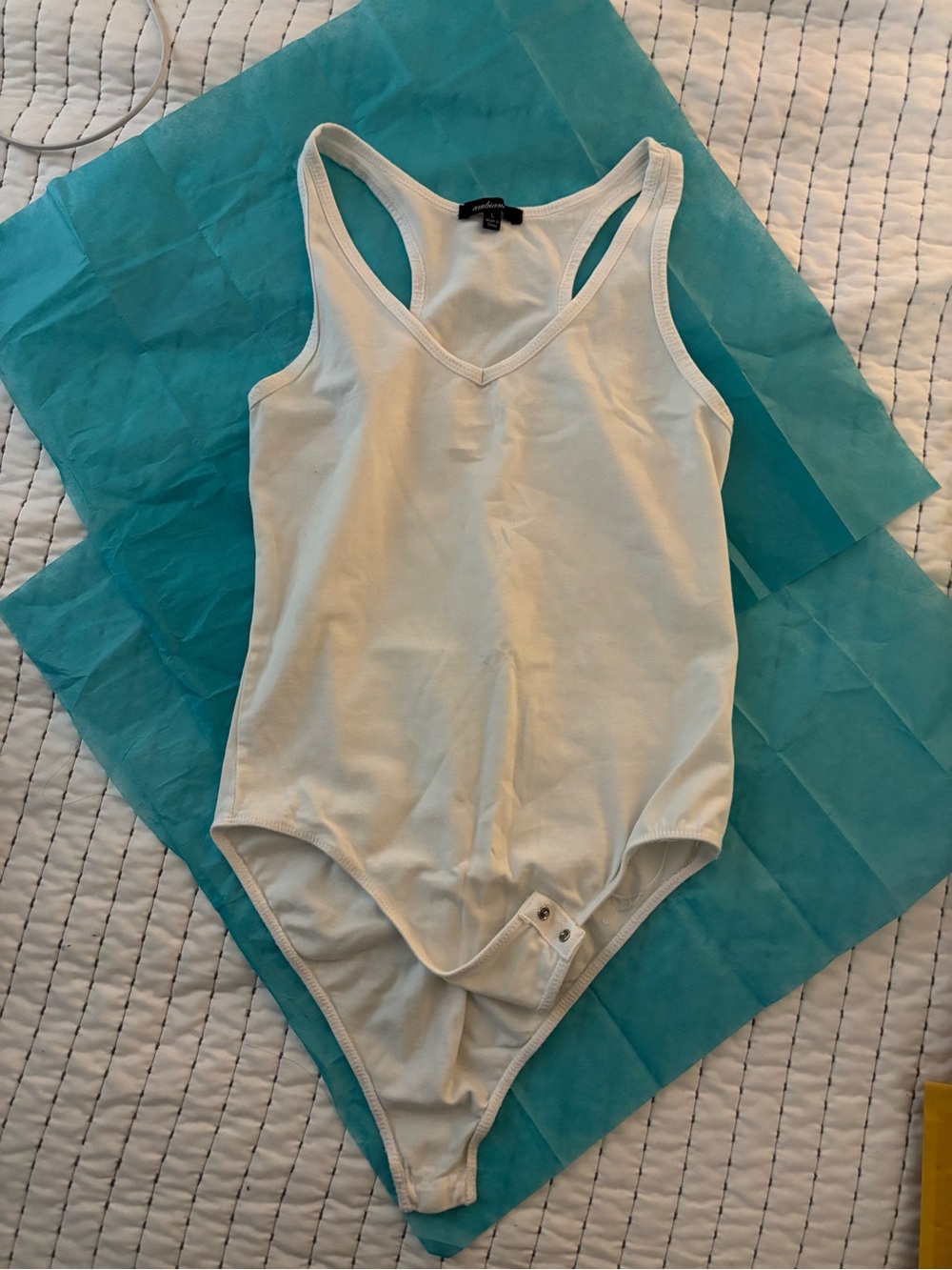 Ambiance White Scoop Neck Tank Bodysuit
